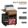 Printer Table Desk  Rolling Cart Stand with Wheels  Adjustable Shelf  Drawer and CPU Stand  Walnut
