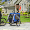 Dog Bike Trailer Pet Cart Bicycle Wagon Cargo Carrier Attachment for Travel with 3 Entrances for Off-Road & Mesh Screen - Light Blue / Grey