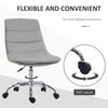 Armless Office Chair Ergonomic Computer Desk Chair Mid-Back Upholstered Task Chair with PU Leather, Adjustable Height and Swivel Seat, Grey