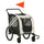 Dog Bike Trailer 2-in-1 Pet Stroller Cart Bicycle Wagon Cargo Carrier Attachment for Travel with 4 Wheels Reflectors Flag White