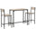 3 Piece Industrial Dining Table Set, Counter Height Bar Table & Chairs Set for Small Space, Dining Room, Natural Wood