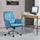 Desk Chair, Executive Office Chair with Thick Padding, Ergonomic Chair with High-End Gas Lift, Sturdy Base and Velvet-Feel Fabric, Blue