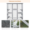 Large Wooden Outdoor Cat House Catio Enclosure, Kitten Cage with Weather Protection, Cat Patio with 6 Platforms - 71"L, Grey