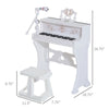32 Key Princess Electronic Kids Keyboard with Stool and Microphone - White