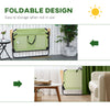 Portable Folding Double Camping Chair Cup Holder, Loveseat for 2 Person, Outdoor Chair with Wood Armrest Beach Travel, Green