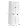 72" Freestanding Kitchen Pantry Cabinet, Tall Storage Cabinet with 2 Door Cupboards, 2 Drawers and Adjustable Shelves, White