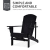 Oversized Adirondack Chair, Outdoor Fire Pit and Porch Seating, Classic Log Lounge for Patio, Backyard, Garden, Lawn, Deck, Black