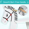 Wooden Rocking Horse Toddler Baby Ride-on Toys for Kids 1-3 Years with Classic Design & Wood Safety Bar, White