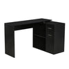 L Shaped Corner Computer Desk Workstation with Rotating Storage Shelves and Drawer for Home & Office, Black