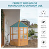 69" Large Wooden Hexagonal Outdoor Aviary Flight Bird Cage With Covered Roof