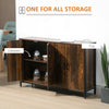Industrial Sideboard Buffet Cabinet, Kitchen Storage Cabinet with Adjustable Shelves for Living Room, Bedroom, Hallway, Rustic Brown