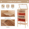 5-Tier Wooden Hamster Cage Mice Habitat Rat Habitat with Openable Top, Front Door and Storage Shelf