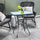 33" Square Bistro Table Garden Dining Table Outdoor Tempered Glass Table