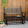 Patio Glider Bench Outdoor Swing Rocking Chair Loveseat with Sturdy Wooden Frame, Black