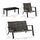 4-Piece Patio Sofa Set Outdoor Wicker Patio Conversation Sets with Removable Cushion and Coffee Table for Balcony, Backyard Black and Grey