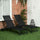 Patio Chaise Lounge Chair Set of 2, 2 Piece Outdoor Recliner with Wheels, 5 Level Adjustable Backrest for Garden, Deck & Poolside, Black