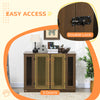 Large Furniture Style Dog Crate with Removable Panel, End Table with Two Rooms Design and Two Front Doors, Walnut, 47" x 23.5" x 35"
