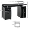 Multi-Function Computer Desk Home Office Workstation with Keyboard Tray, Elevated Shelf,Sliding Scanner Shelf and CPU Stand, Black
