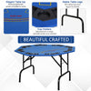 47" 8 Player Folding Octagon Poker Table Blackjack Poker Game with Cup Holders - Blue