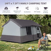 Grey 8-10 Man Camping Tent with Weatherproof Rain Cover, Double Layer Backpacking Family Shelter with Mesh Windows, Zipper Door