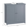 Under Sink Bathroom Cabinet with 2 Doors and Shelf, Pedestal Sink Bathroom Vanity Furniture, Grey
