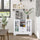 Modern Sideboard Storage Console Cabinet with Glass Door and Drawer for Kitchen  Living & Dining Room  White
