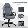 Ergonomic Home Office Chair High Back Task Computer Desk Chair with Padded Armrests, Linen Fabric, Swivel Wheels, and Adjustable Height, Grey