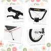 Youth Scooter Kick Scooter for Kids 5+ with Adjustable Handlebar Front and Rear Dual Brakes Inflatable Wheels, White