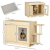 3 in 1 Litter Box Enclosure Hidden Kitty House Cat Tree, Cat Washroom Storage Bench with Double Doors, Multiple Layers, Scratching Posts, Soft Cushion