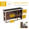54" 2-Story Large Rabbit Hutch Bunny Cage Wooden Pet House with Lockable Doors, No Leak Tray and waterproof Roof for Outdoor/Indoor, Brown