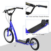 Youth Scooter Ride On Toy with Adjustable Handlebar, Dual Brakes, and Inflatable Wheels For Kids 5+ - Blue