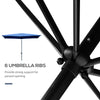6.6 X 10 ft Rectangular Market Umbrella Patio Outdoor Table Umbrellas with Crank & Push Button Tilt, Blue