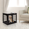 26'' Decorative Dog Cage Wooden Pet Crate Kennel with Double Door Entrance & a Simple Modern Design