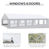 39 x 23ft Party Tent & Carport, Large Outdoor Canopy Tent with Removable Sidewalls and Windows, White Tents for Parties, Wedding and Events