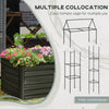 4' x 3' x 2' Raised Garden Bed with Support Rod, Steel Frame Elevated Planter Box, Black