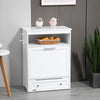 Pet Feeder Station, Dog and Cat Food Storage Feeding Station, Food Cabinet Pet Storage Organizer, White
