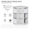 Wooden Kids Cabinet Freestanding Corner Storage Drawer Clothes Organizer Dresser Children Bookcase Display Shelf for Bedroom, Grey