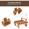 Wooden Outdoor Folding Chaise Lounge Chair Recliner with Wheels - Teak