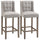 Modern Bar Stools Set of 2, Tufted Upholstered Barstools, Pub Chairs with Back, Rubber Wood Legs for Kitchen, Dinning Room, Beige