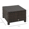 20" Outdoor Ottoman, PE Plastic Rattan Wicker, Fade-Resistant Patio Footrest with Soft Cushion, Steel Frame, Mixed Brown