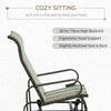 Gliding Lounger Chair, Outdoor Swinging Chair with Smooth Rocking Arms and Lightweight Construction for Patio Backyard, Tan / Brown