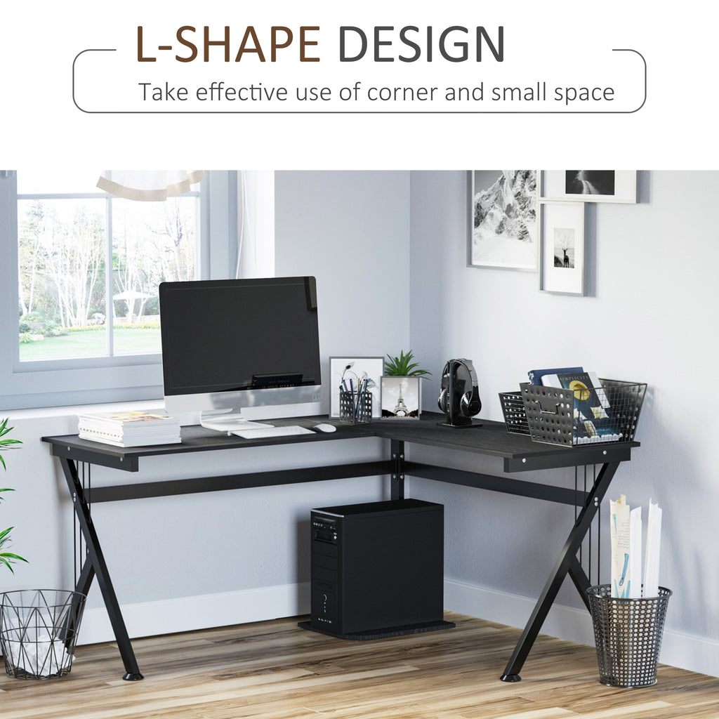 L Shaped Gaming Desk 61" Corner Computer Table Office Workstation