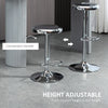 Adjustable Bar Stools Set of 2, Modern Swivel Barstool with Footrest, Stainless Steel Round Top for Kitchen and Dining Room, Silver