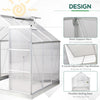 6' x 6' Portable Walk-In Greenhouse Outdoor Plant Gardening Green House Canopy w/ Sliding Door Adjustable Window Silver