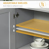 Modern Kitchen Pantry Freestanding Cabinet Cupboard with Doors and Drawer, Adjustable Shelving, Grey