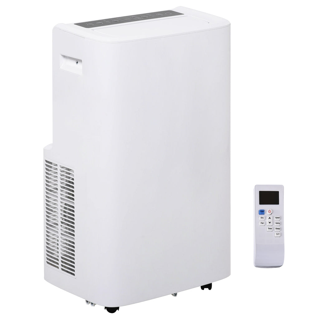 12000BTU Portable Mobile Air Conditioner Cooling Dehumidifying Ventilating with Remote Controller, LED Display, 3 Speed Fan, 24-Hour Timer
