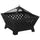 Outdoor Fire Pit Bonfire with Spark Screen Cover, Log Burning Bowl with Poker for Patio, or Backyard, Black