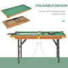 55'' Portable Folding Billiards Table Game Pool Table for Kids Adults With Cues, Ball, Rack, Brush, Chalk