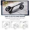 Foldable Kick Scooter w/ Adjustable Height & Rear Wheel Brake System for 14+