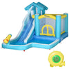 5-in-1 Inflatable Water Slide, Kids Castle Bounce House Includes Slide, Trampoline, Pool, Water Gun, Climbing Wall with Carry Bag, Repair Patches, Ocean Balls, 680W Air Blower